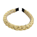 Yellow Sponge Twist Braided Heandband Women Dots Thick Headband Hair Accessories